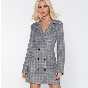 Checkered Blazer Dress